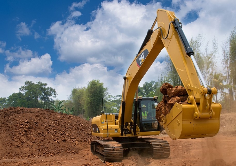 CAT excavator earthmoving job site — Minespec Plant Hire, Brisbane & Sunshine Coast